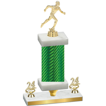 Premium Single Green Carbon Fiber Year Running Trophy