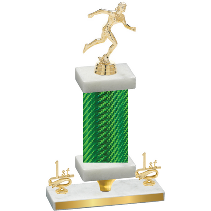 Premium Single Green Carbon Fiber First Place Running Trophy
