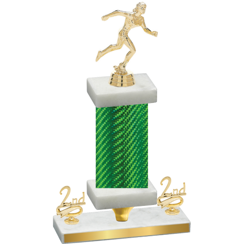 Premium Single Green Carbon Fiber Second Place Running Trophy