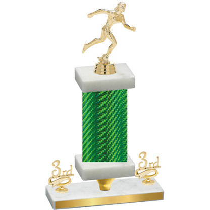 Premium Single Green Carbon Fiber Third Place Running Trophy