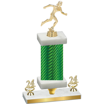 Premium Single Green Carbon Fiber Year Running Trophy