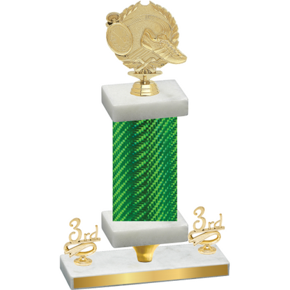 Premium Single Green Carbon Fiber Third Place Running Trophy