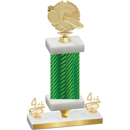 Premium Single Green Carbon Fiber Fourth Place Running Trophy