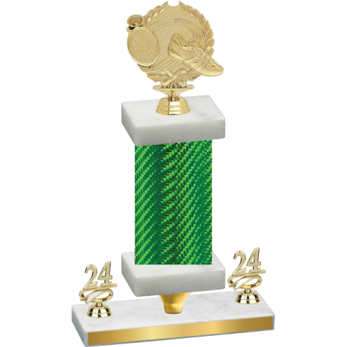 Premium Single Green Carbon Fiber Year Running Trophy