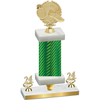 Premium Single Green Carbon Fiber Year Running Trophy