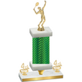 Premium Single Green Carbon Fiber Fourth Place Tennis Trophy
