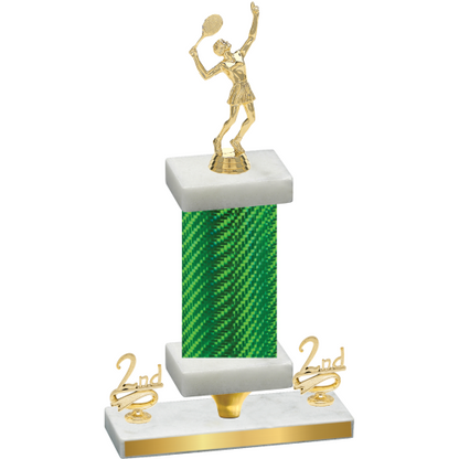 Premium Single Green Carbon Fiber Second Place Tennis Trophy