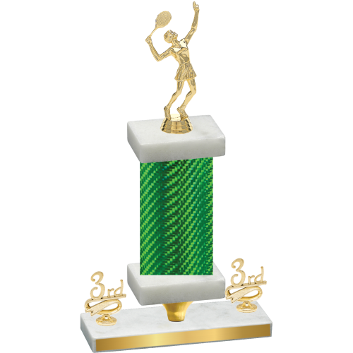 Premium Single Green Carbon Fiber Third Place Tennis Trophy