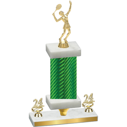 Premium Single Green Carbon Fiber Year Tennis Trophy