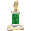 Premium Single Green Carbon Fiber Second Place Football Trophy