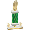 Premium Single Green Carbon Fiber Third Place Football Trophy