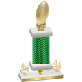 Premium Single Green Carbon Fiber Fourth Place Football Trophy