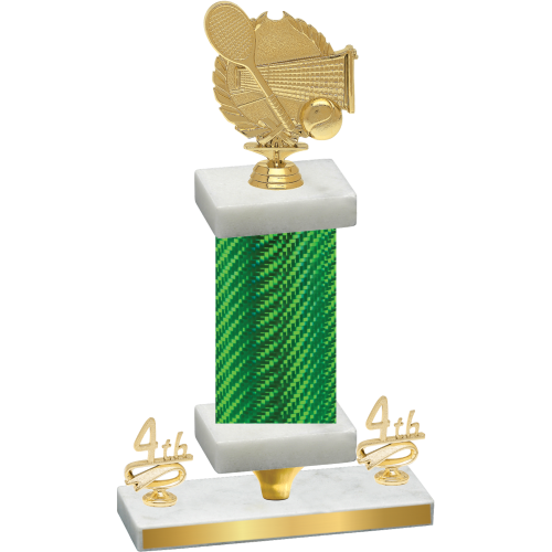 Premium Single Green Carbon Fiber Fourth Place Tennis Trophy