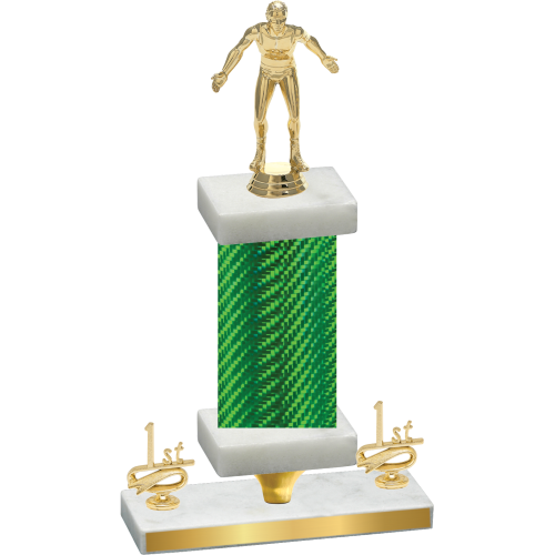 Premium Single Green Carbon Fiber First Place Wrestling Trophy