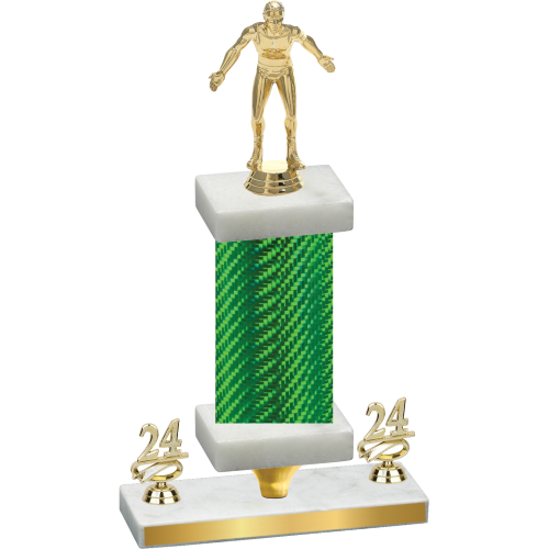 Premium Single Green Carbon Fiber Year Wrestling Trophy