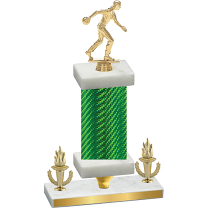 Premium Single Green Carbon Fiber Victory Bowling Trophy