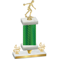 Premium Single Green Carbon Fiber Fourth Place Bowling Trophy