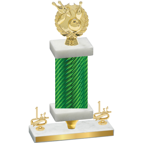 Premium Single Green Carbon Fiber First Place Bowling Trophy