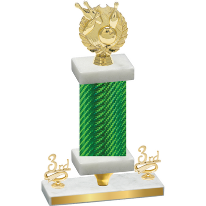 Premium Single Green Carbon Fiber Third Place Bowling Trophy