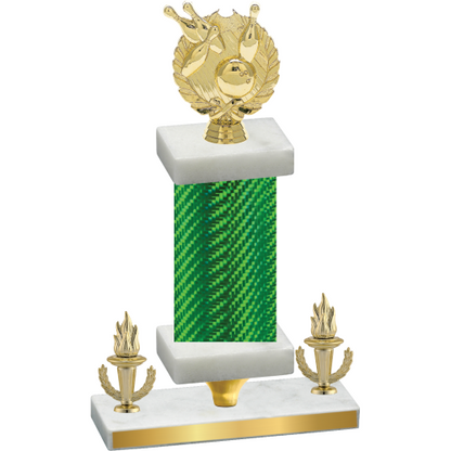 Premium Single Green Carbon Fiber Victory Bowling Trophy