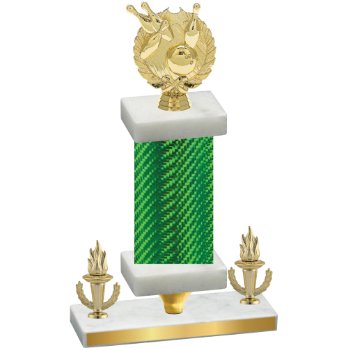 Premium Single Green Carbon Fiber Victory Bowling Trophy