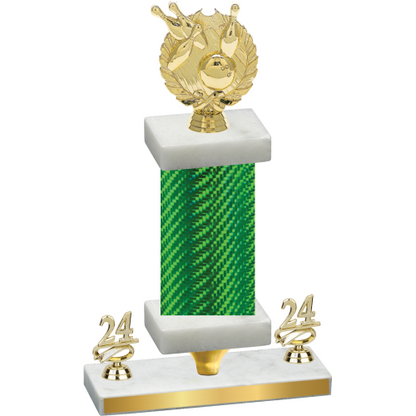 Premium Single Green Carbon Fiber Year Bowling Trophy