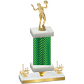 Premium Single Green Carbon Fiber First Place Volleyball Trophy