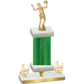 Premium Single Green Carbon Fiber Third Place Volleyball Trophy