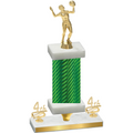 Premium Single Green Carbon Fiber Fourth Place Volleyball Trophy