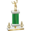 Premium Single Green Carbon Fiber Victory Volleyball Trophy