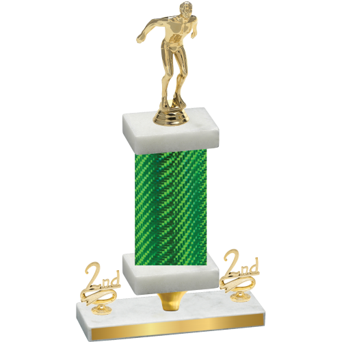 Premium Single Green Carbon Fiber Second Place Swimming Trophy