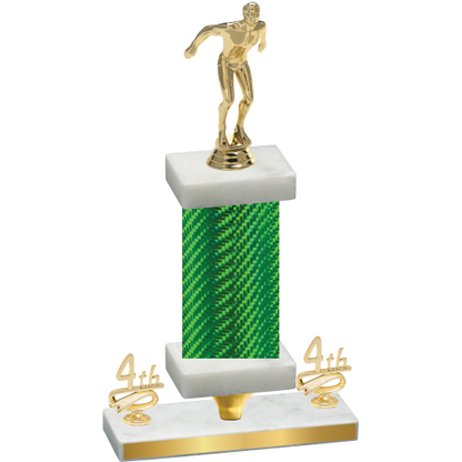 Premium Single Green Carbon Fiber Fourth Place Swimming Trophy
