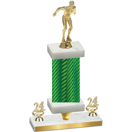 Premium Single Green Carbon Fiber Year Swimming Trophy