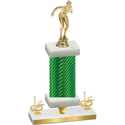 Premium Single Green Carbon Fiber First Place Tennis Trophy
