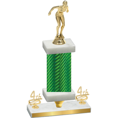 Premium Single Green Carbon Fiber Fourth Place Tennis Trophy