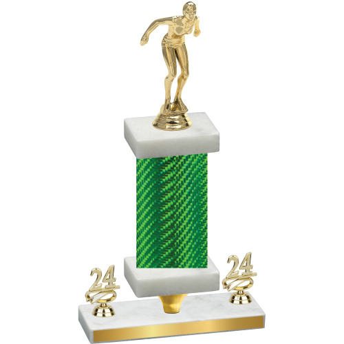 Premium Single Green Carbon Fiber Year Tennis Trophy