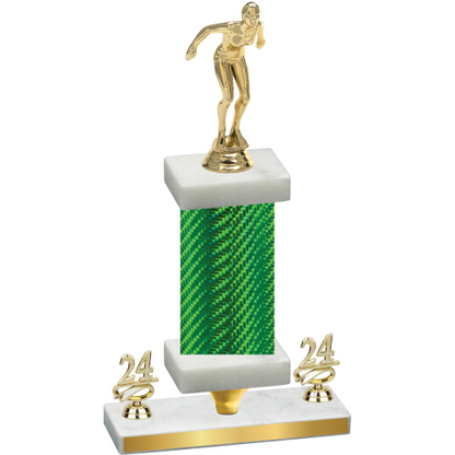 Premium Single Green Carbon Fiber Year Tennis Trophy