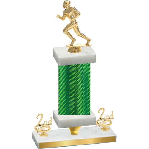 Premium Single Green Carbon Fiber Second Place Football Trophy