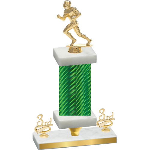 Premium Single Green Carbon Fiber Third Place Football Trophy