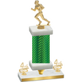 Premium Single Green Carbon Fiber Fourth Place Football Trophy