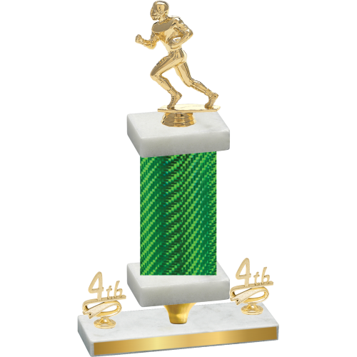 Premium Single Green Carbon Fiber Fourth Place Football Trophy