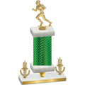 Premium Single Green Carbon Fiber Victory Football Trophy