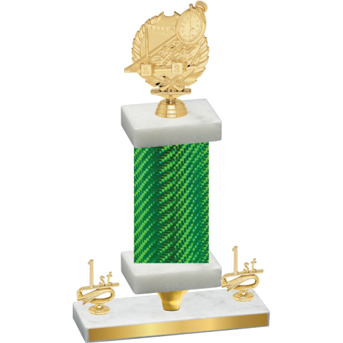 Premium Single Green Carbon Fiber First Place Swimming Trophy