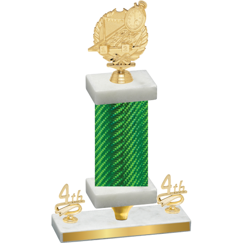 Premium Single Green Carbon Fiber Fourth Place Swimming Trophy