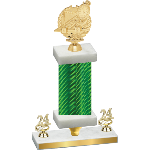 Premium Single Green Carbon Fiber Year Swimming Trophy
