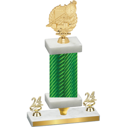 Premium Single Green Carbon Fiber Year Swimming Trophy