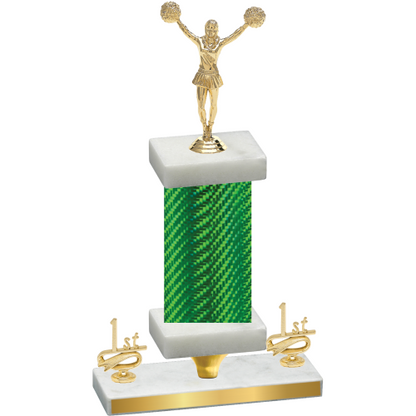 Premium Single Green Carbon Fiber First Place Cheerleading Trophy
