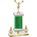 Premium Single Green Carbon Fiber Victory Cheerleading Trophy