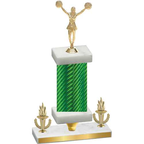 Premium Single Green Carbon Fiber Victory Cheerleading Trophy