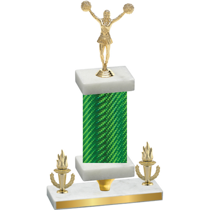 Premium Single Green Carbon Fiber Victory Cheerleading Trophy